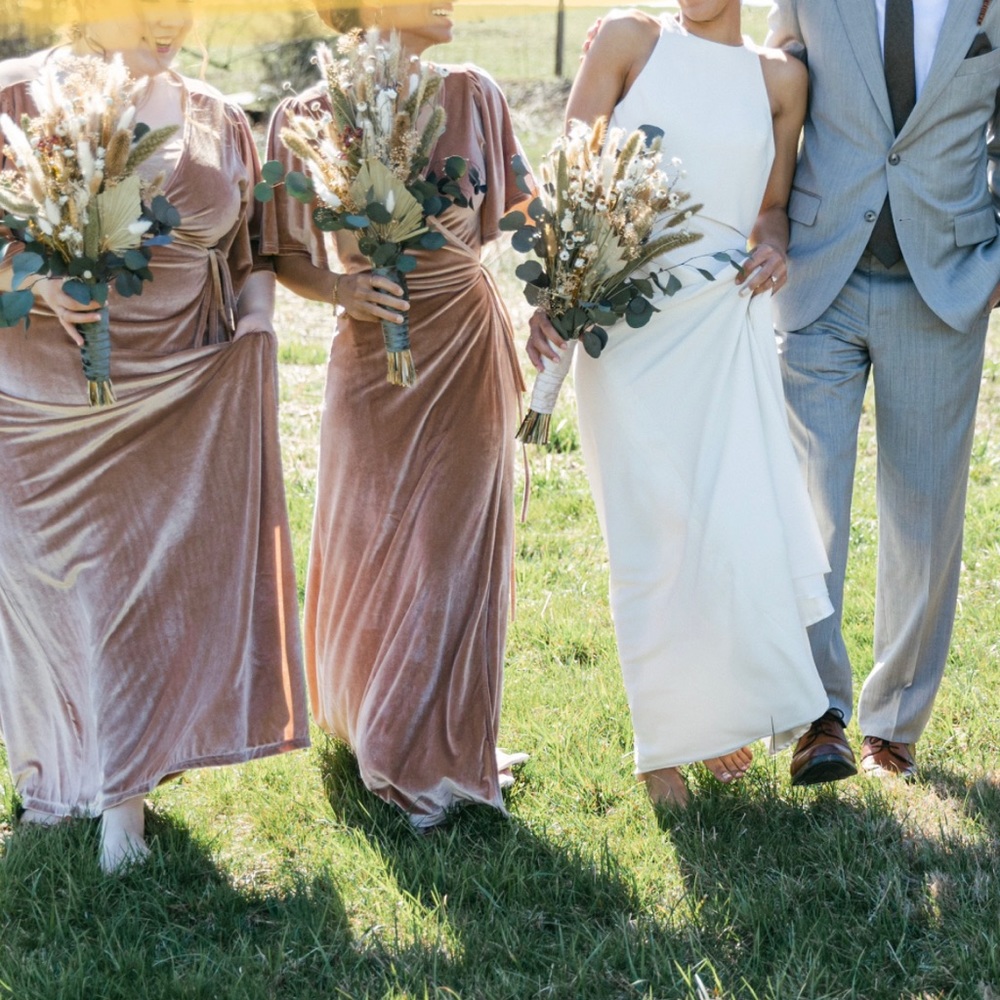 Champagne Baltic Born Formal/ Bridesmaid dress MEGHAN style.